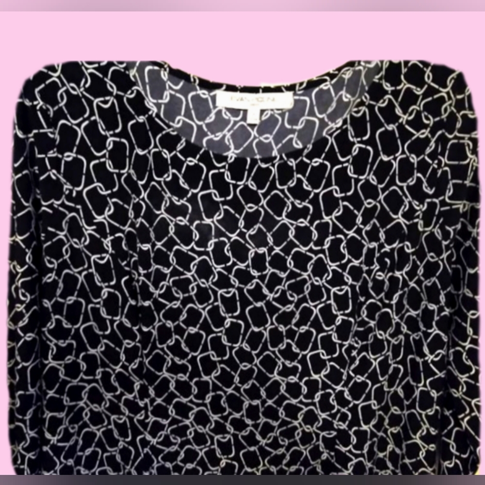 Evan-Picone Black & White Print Dress - Picture 5 of 12